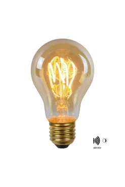 A60 TWILIGHT SENSOR - Filament lamp - Ø 6 cm - LED - E27 - 1x4W 2200K - Dag/nacht sensor - Amber*Lucide Sale