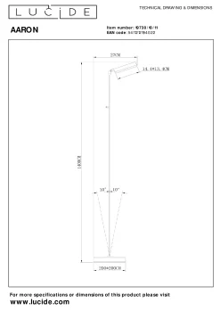 AARON - Leeslamp - LED Dimb. - CCT - 1x12W 2700K/4000K - Chroom*Lucide New