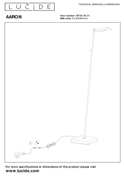 AARON - Leeslamp - LED Dimb. - CCT - 1x12W 2700K/4000K - Wit*Lucide Sale