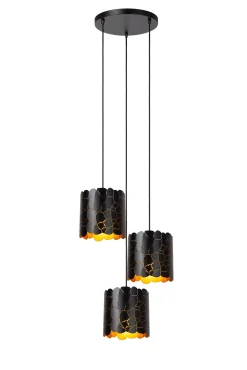 ALMELO - Hanglamp - 3xE27 - Zwart*Lucide Hot
