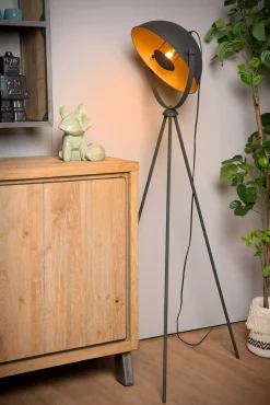 ALVARO - Vloerlamp - 1xE27 - Zwart*Lucide Sale