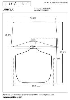 AMBALA - Tafellamp - Ø 45 cm - 1xE27 - Naturel*Lucide Store