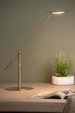 ANSELMO - Bureaulamp - LED Dimb. - 1x9W 3000K - Mat chroom*Lucide Outlet