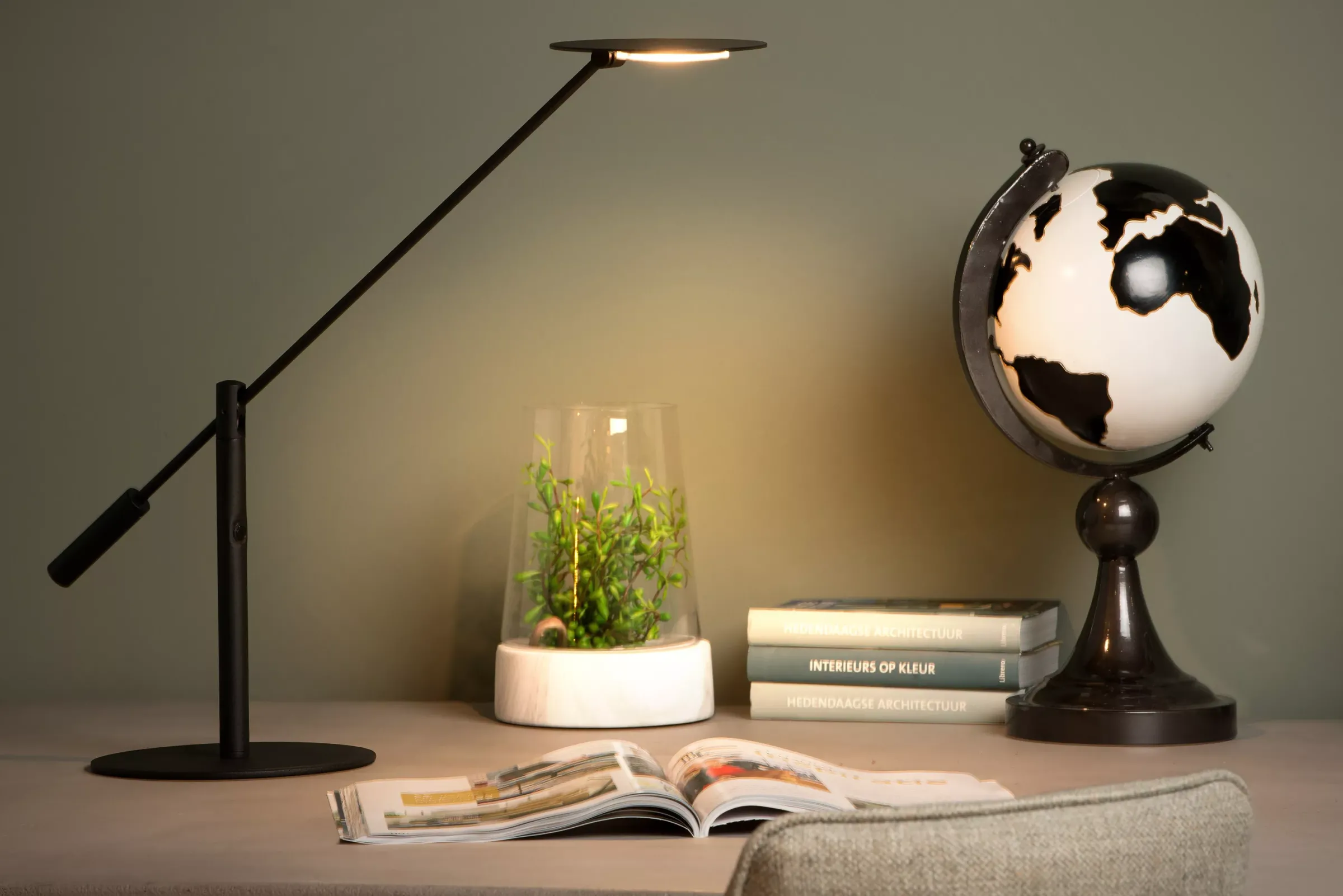 ANSELMO - Bureaulamp - Ø 18 cm - LED Dimb. - 1x9W 3000K - Zwart*Lucide Flash Sale