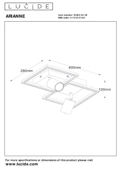 ARIANNE - Plafonnière - LED - 2xGeïntegreerde LED - 2xGU10 - Zwart*Lucide Sale