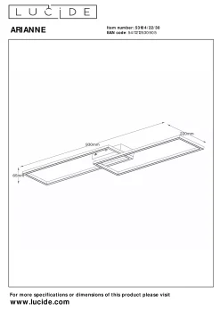 ARIANNE - Plafonnière - LED - CCT - 1x23W 2700K/4000K - Zwart*Lucide Best Sale