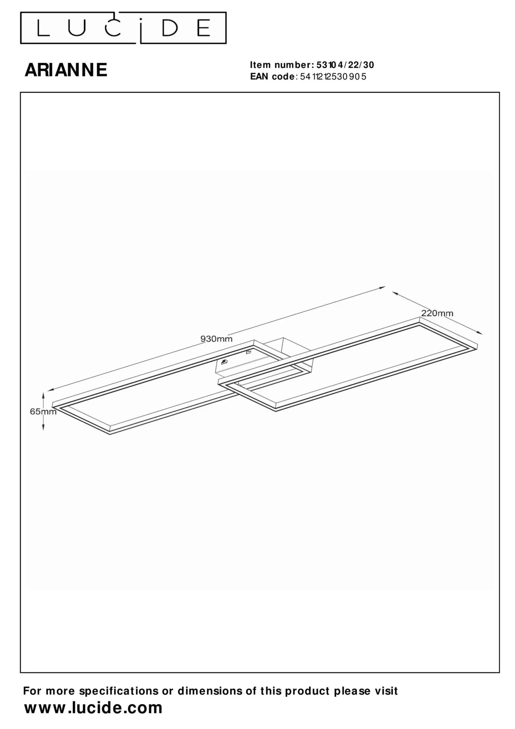 ARIANNE - Plafonnière - LED - CCT - 1x23W 2700K/4000K - Zwart*Lucide Best Sale