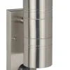 ARNE-LED IR - Wandspot / Wandlamp Binnen/Buiten - Ø 6,3 cm - LED - GU10 - 2x5W 2700K - IP44 - Beweging & dag/nacht sensor - Mat chroom*Lucide Best Sale