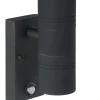 ARNE-LED IR - Wandspot / Wandlamp Binnen/Buiten - Ø 6,3 cm - LED - GU10 - 2x5W 2700K - IP44 - Beweging & dag/nacht sensor - Zwart*Lucide Sale