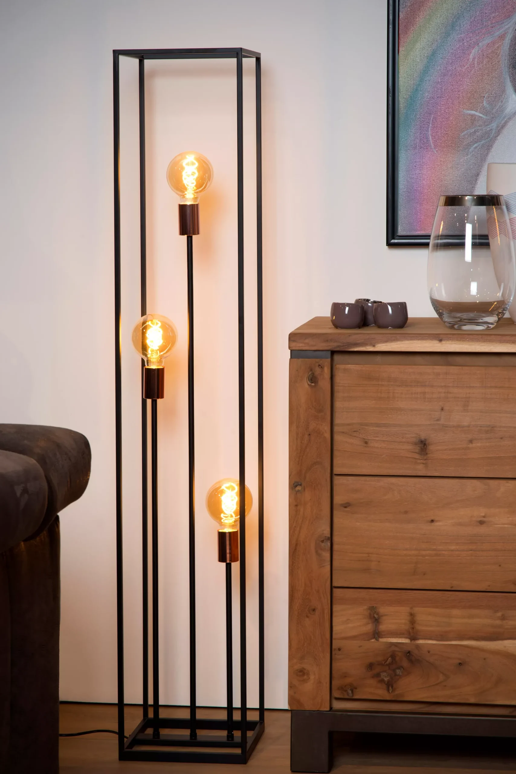 ARTHUR - Vloerlamp - 3xE27 - Zwart*Lucide Hot