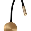 ASJA - Oplaadbare Wandspot / Wandlamp - Accu/Batterij - LED 3 StepDim - 1x3W 2700K - Mat Goud / Messing*Lucide Flash Sale