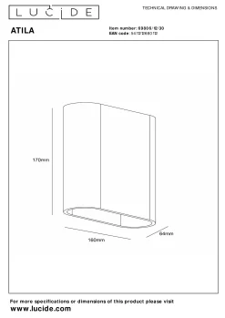 ATILA - Wandlamp Binnen/Buiten - LED - 2x5W 2700K - IP54 - Zwart*Lucide Best