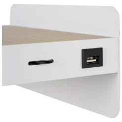 ATKIN - Bedlamp / Wandlamp - LED - 1x6W 3000K - Met USB oplaadpunt - Wit*Lucide Flash Sale
