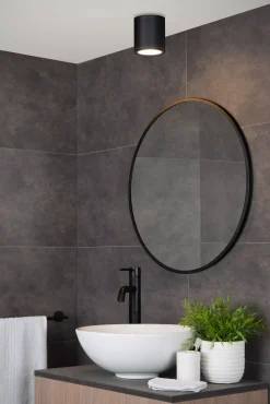 AVEN - Plafondspot Badkamer - Ø 9 cm - 1xGU10 - IP65 - Zwart*Lucide Best Sale