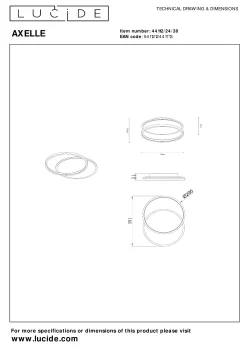 AXELLE - Plafonnière - Ø 29,5 cm - LED 3 StepDim - 1x24W 2700K - Zwart*Lucide Cheap