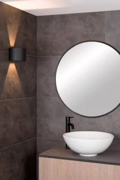 AXI - Wandspot / Wandlamp Badkamer - LED - 2x7W 2700K - IP54 - Verstelbare stralingshoek - Zwart*Lucide Online
