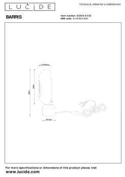 BARRIS - Tafellamp - 1xE27 - Terracotta*Lucide Hot