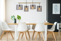 BASKETT - Hanglamp - 4xE27 - Zwart*Lucide Hot