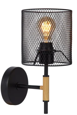 BASKETT - Wandlamp - 1xE27 - Zwart*Lucide Shop