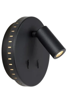 BENTJER - Bedlamp / Wandlamp - Ø 14 cm - LED - 3000K - Zwart*Lucide Cheap