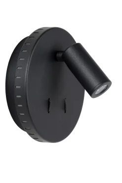 BENTJER - Bedlamp / Wandlamp - Ø 14 cm - LED - 3000K - Zwart*Lucide Cheap