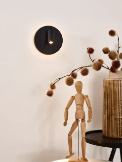BENTJER - Bedlamp / Wandlamp - Ø 14 cm - LED - 3000K - Zwart*Lucide Cheap