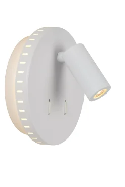 BENTJER - Bedlamp / Wandlamp - Ø 14 cm - LED - 3000K - Wit*Lucide Flash Sale