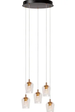 BERLIANE - Hanglamp - Ø 34 cm - LED Dimb. - 5x4W 2700K - Transparant*Lucide New