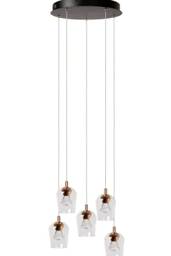 BERLIANE - Hanglamp - Ø 34 cm - LED Dimb. - 5x4W 2700K - Transparant*Lucide New