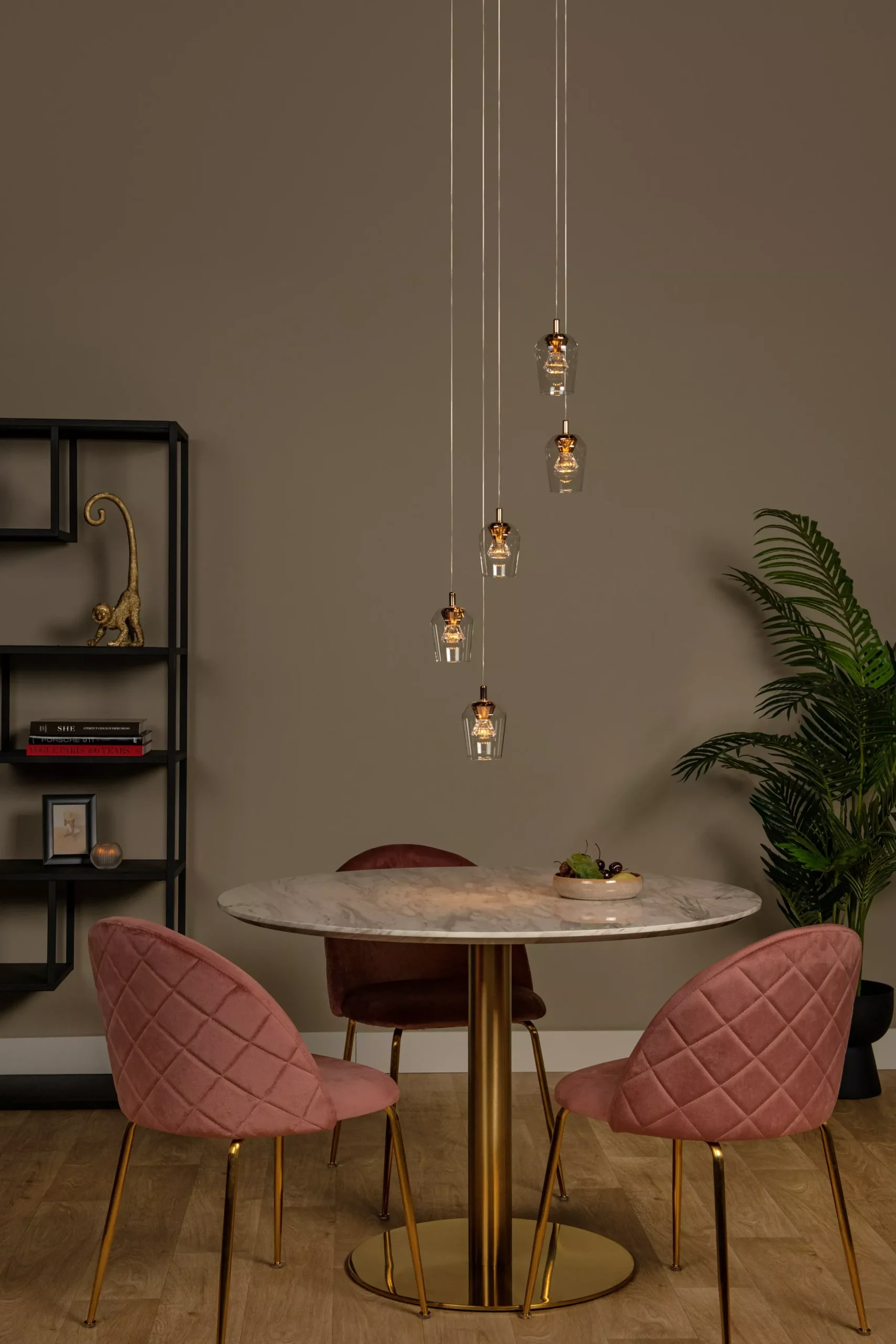 BERLIANE - Hanglamp - Ø 34 cm - LED Dimb. - 5x4W 2700K - Transparant*Lucide New