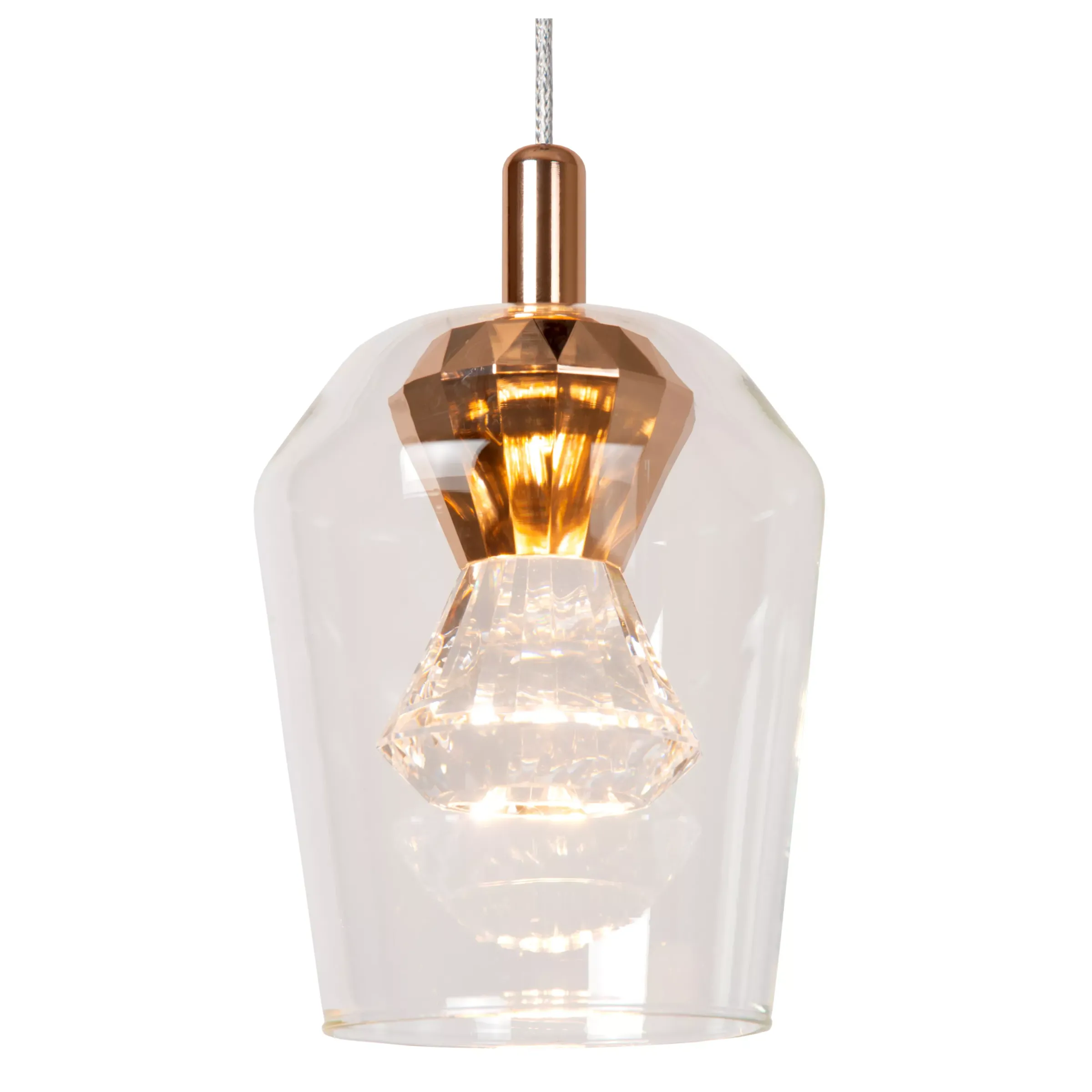 BERLIANE - Hanglamp - Ø 34 cm - LED Dimb. - 5x4W 2700K - Transparant*Lucide New
