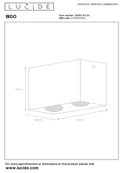 BIDO - Plafondspot - 2xGU10 - Zwart*Lucide New