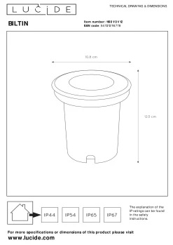 BILTIN - Grondspot Binnen/Buiten - Ø 10,8 cm - 1xGU10 - IP67 - Mat chroom*Lucide Flash Sale