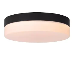 BISKIT - Plafonnière Badkamer - Ø 23 cm - LED - 1x12W 2700K - IP44 - Beweging & dag/nacht sensor - Zwart*Lucide Best
