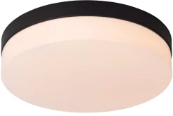 BISKIT - Plafonnière Badkamer - Ø 28 cm - LED - 1x18W 2700K - IP44 - Beweging & dag/nacht sensor - Zwart*Lucide Best