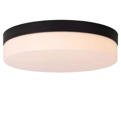 BISKIT - Plafonnière Badkamer - Ø 28 cm - LED - 1x18W 2700K - IP44 - Beweging & dag/nacht sensor - Zwart*Lucide Best