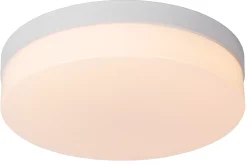 BISKIT - Plafonnière Badkamer - Ø 28 cm - LED - 1x18W 2700K - IP44 - Beweging & dag/nacht sensor - Wit*Lucide Discount