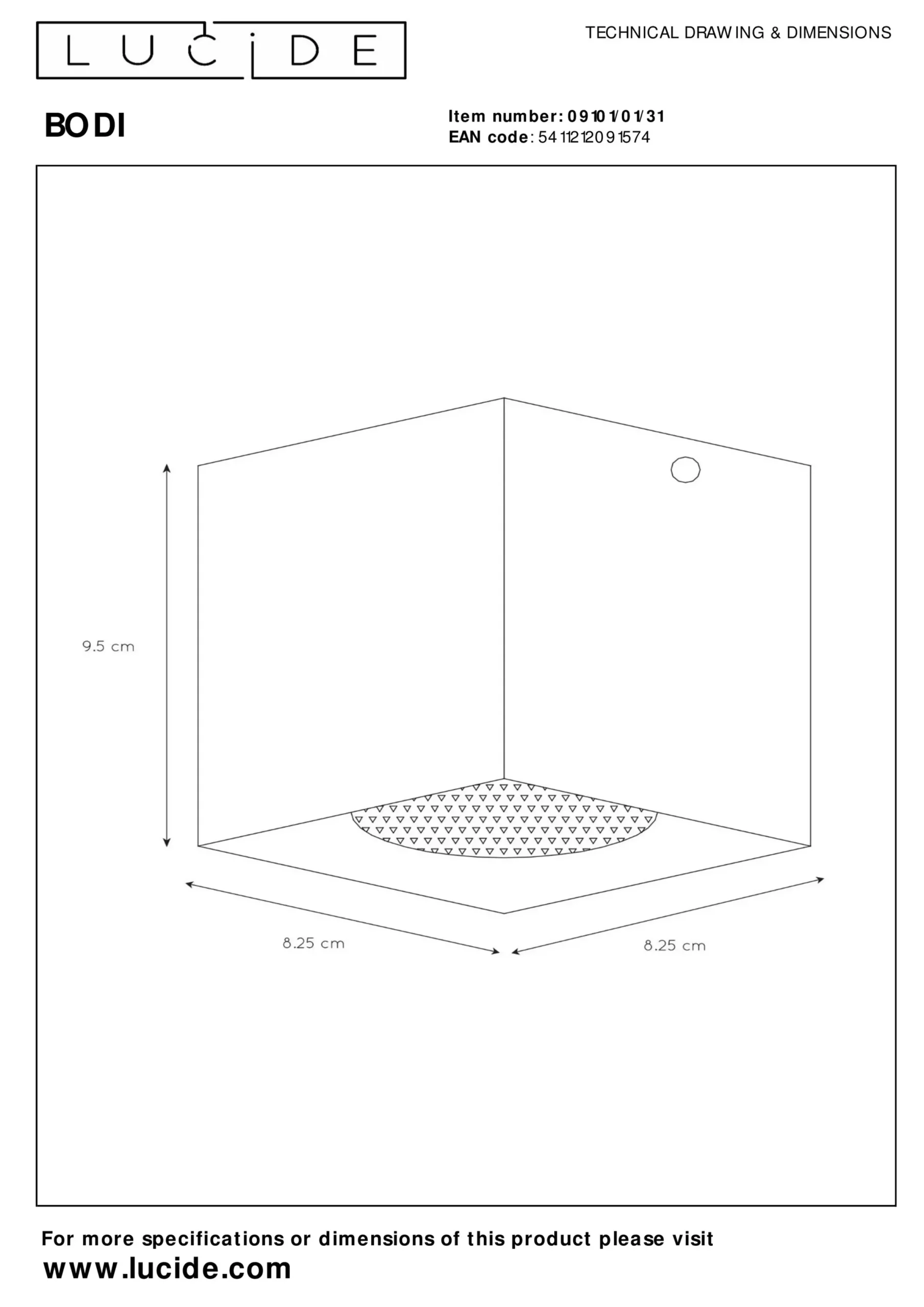 BODI - Plafondspot - 1xGU10 - Wit*Lucide Best