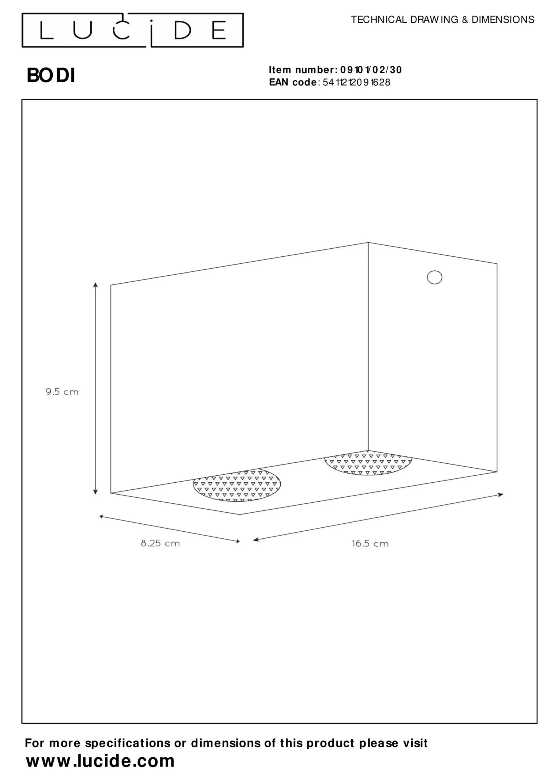 BODI - Plafondspot - 2xGU10 - Zwart*Lucide Cheap