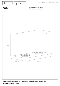 BODI - Plafondspot - 2xGU10 - Wit*Lucide Store