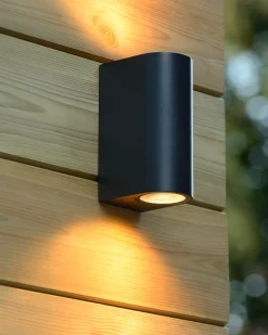 BOOGY - Wandspot / Wandlamp Binnen/Buiten - 2xGU10 - IP44 - Zwart*Lucide Cheap