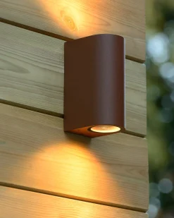 BOOGY - Wandspot / Wandlamp Binnen/Buiten - 2xGU10 - IP44 - Roest bruin*Lucide Cheap