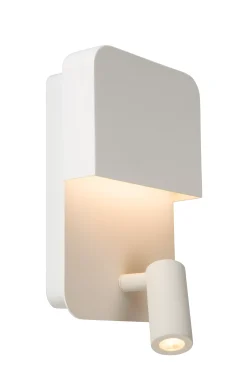 BOXER - Bedlamp / Wandlamp - LED - 3000K - Met USB oplaadpunt - Wit*Lucide Best