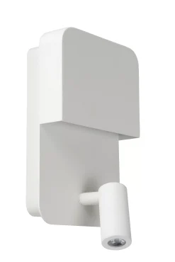 BOXER - Bedlamp / Wandlamp - LED - 3000K - Met USB oplaadpunt - Wit*Lucide Best
