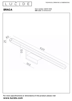 BRAGA - Wandlamp Binnen/Buiten - LED - 1x10W 2700K - IP54 - Koffie*Lucide Shop
