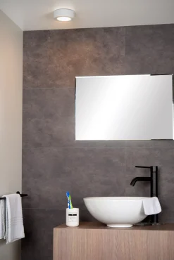 BRICE-LED - Plafonnière Badkamer - Ø 11,7 cm - LED Dimb. - 1x8W 3000K - IP44 - Wit*Lucide Cheap