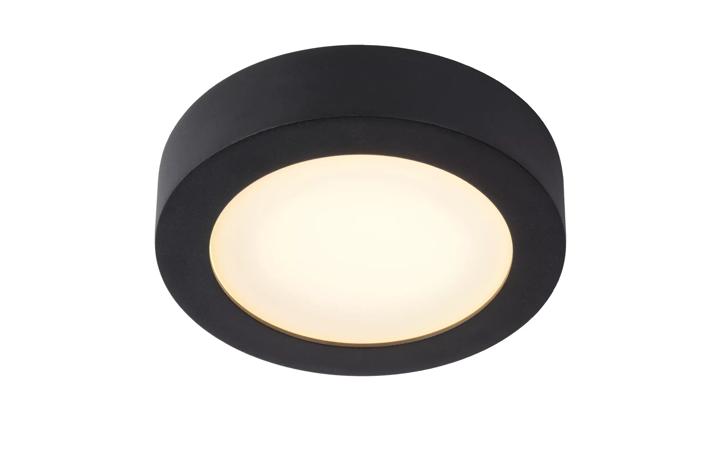 BRICE-LED - Plafonnière Badkamer - Ø 18 cm - LED Dimb. - 1x12W 3000K - IP44 - Zwart*Lucide Best