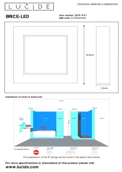 BRICE-LED - Plafonnière Badkamer - LED Dimb. - 1x8W 3000K - IP44 - Wit*Lucide Best