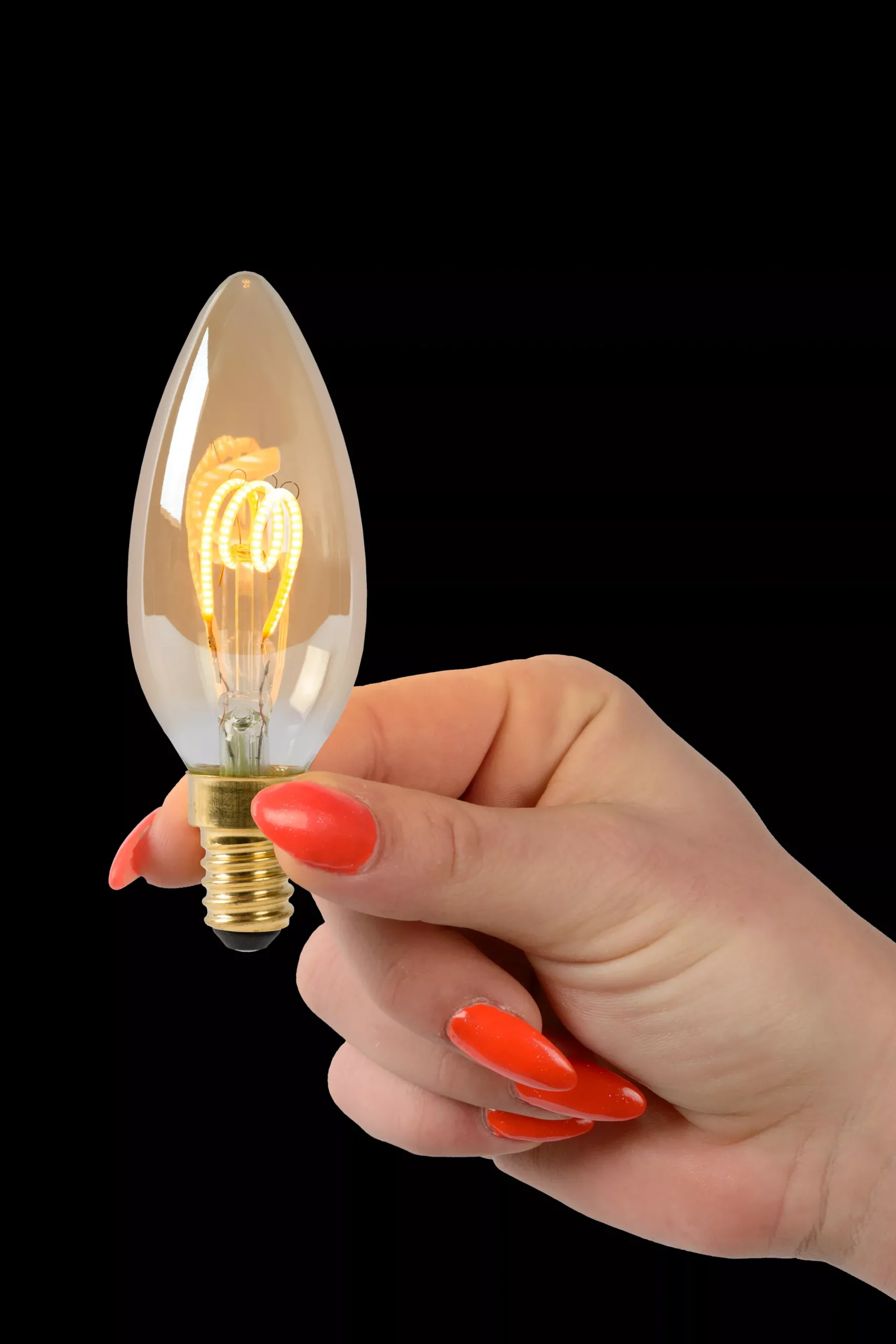 C35 - Filament lamp - Ø 3,5 cm - LED Dimb. - E14 - 1x3W 2200K - Amber*Lucide Online