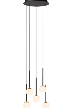 CALINA - Hanglamp - Ø 42 cm - LED Dimb. - 5x8,2W 2700K - Zwart*Lucide Clearance